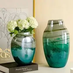 Glass Vase Green Color X 2