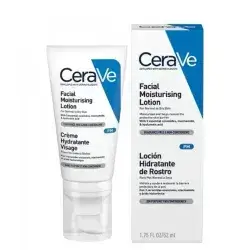 cerave facial moisturising lotion for normal to dry skin moisturises and helps restore the protective skin barrier with 3 essential ceramides , niacinamide & hyaluronic acid ( fragrance free & non-comedogenic ) 52ml