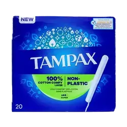 Tampax Super Tampons With Cardboard Applicator 20 Count