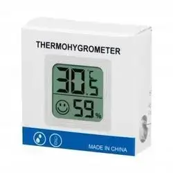 Indoor digital thermometer and hygrometer with small LCD display and home weather station