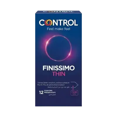 Finissimo Thin Condom Better Sensitivity and More Pleasure 12 Pcs _ CONTROL