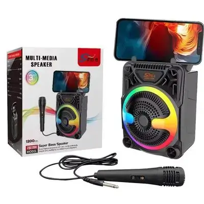 RADIO BOXA ZQS 1366 difuzor 3 inch suporta: radio, USB, TF card, AUX, bluetooth 5.0, TWS( True wireless stereo ) lumini ambientale RGB putere de iesire : 8 W S/N : 85 dB distanta de transmitere: pana la 15 m FM radio: 87.5 - 108.0 MHz frecventa de raspuns : 100 Hz - 20 kHz voltaj : DC 5 V accesorii : cablu de incarcare type C, microfon, cablu microfon lungime: 16 cm latime: 11 cm inaltime: 17 cm greutate : 0,504 kg bucati / cutie: 50 bucati bucati / bax: 50 bucati