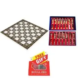 Beautiful Pearl Look Chess Game with Solid Wood Chess Pieces + Royal Zrg Normal Cards