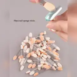 50Pcs Practical Manicure Sponge Stick Nail Modification Brush Salon Manicure Accessory Manicure Powder Applicator