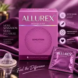 Allurex Perfect Fit Sensation Dotted Condoms — 6 Premium Condoms