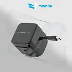 Momax 1-Charge+ 1-Port GaN Charger With Built-In USB-C Cable 35W