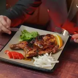 Half Chicken on Wood