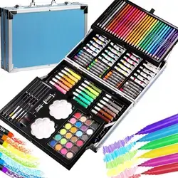 FETE PROPZ Space Color Set, 145 Pieces, Art Color Set | Space Color Aluminum Box with Multicolor Set, Professional Coloring Pencil, Oil Pastel, Sketch, (Space Blue)