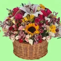 Colorful Sunflower Basket