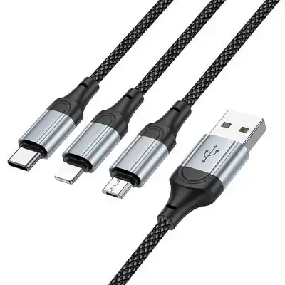 Hoco X102 Fresh 3-in-1 charging data cable.