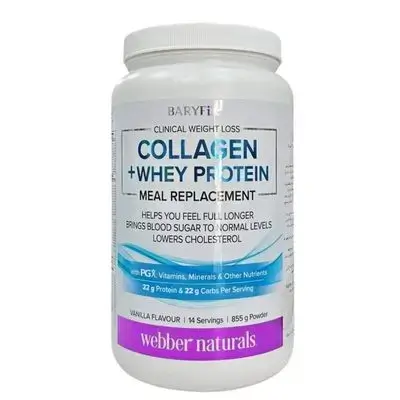BARYFi Collagen + Whey Protein Meal Replacement is a collagen and whey protein-rich meal replacement powder