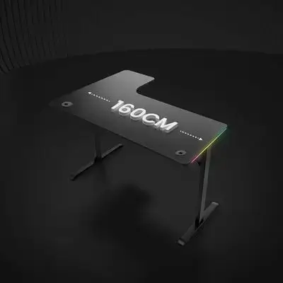 AG Table Zero Gravity L Shaped RGB Right-Side Black - 160cm