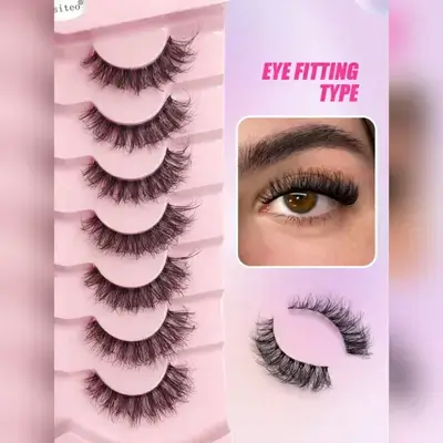 Asiteo 7 Pairs Natural Soft Fluffy Criss-Cross Lengthening Thick Faux Mink Eyelashes
