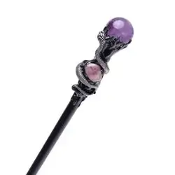 Crystal Wand Purple Glass With Snake 27cm