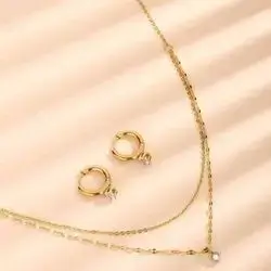 Necklace With Soft Earrings