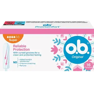 ob Reliable Protection Original Tampons - Super - 16 pcs//تامبون سوبر، 16 قطعة