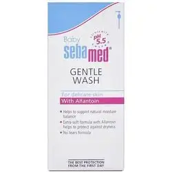 sebamed baby gentle wash for delicate skin with allantoin , helps to support natural moisture balance , extra-soft formula with allantoin helps to protect against dryness , no tears formula 200ml