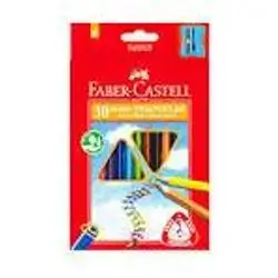 Faber-Castell Triangular Jumbo Colour Pencils with Sharpener (Pack of 30)