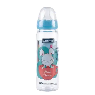 Glass Feeding Bottle 240ml Blue Color OPB-1098 _ Optimal