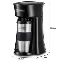 Black & Decker 650W, 360ml, Coffee Machine with On-the-Go Travel Mug|DCT10-b5