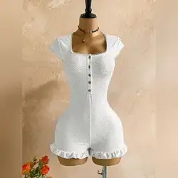 Soleia Women's White Cute Elegant Casual Jumpsuit - Small
