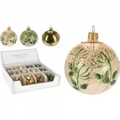 Koopman Xmas Ball 80Mm Flower 3Ass