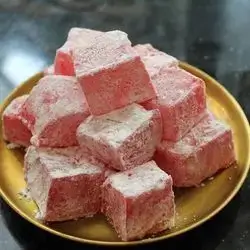 Pink Lokum With Flour