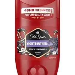 Old Spice Nightpanther Deodorant Stick for Men, 48H Fresh, Long-Lasting Fragrance in Perfume Quality, 0% Aluminium Salts, No Stains on Black and White 50ml