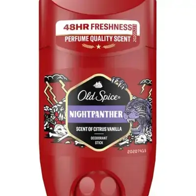 Old Spice Nightpanther Deodorant Stick for Men, 48H Fresh, Long-Lasting Fragrance in Perfume Quality, 0% Aluminium Salts, No Stains on Black and White 50ml