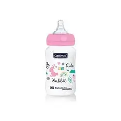 Wide Neck Feeding Bottle 240ml (+6) - Pink