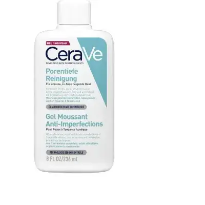 CeraVe Porentiefe Reinigung (Gel, 236 ml) for acne //منظف الوجه للتحكم في العيوب مع 2% حمض الساليسيليك ونياسيناميد للبشرة المعرضة للعيوب من سيرافي ،236 مل