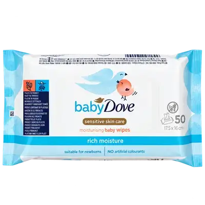 Sensitive Skin Care Moisturizing Baby Wipes 50Pcs _ Dove