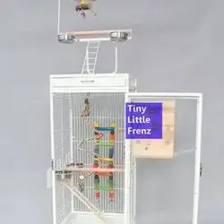 Bird Cage Large Bird Cage for Cockatiels Complete Door with Metal Wheel Base Indoor and Outdoor Toy with Metal Wheel Base/Stand for Indoor and Outdoor Use W 46 x D 48.5 x H 155cm (excluding playing surface 36.5cm)