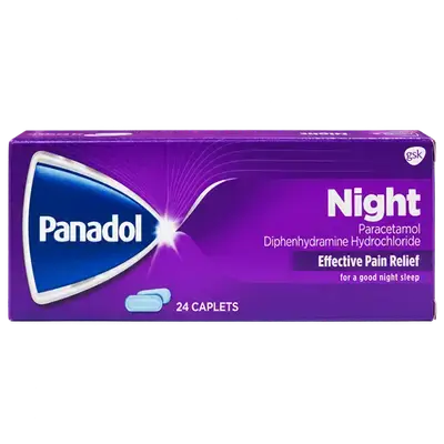 Panadol Night Effective Pain Relief 24 Caplets _ gsk