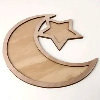 1pc Star & Moon Pattern Decorative Tray