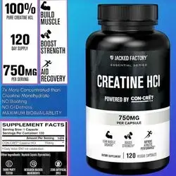 Creatine HCl Capsules - CON-CRET Creatine Pills 750mg - 120 Servings - Lean Muscle Growth & Recovery, Boost Strength & Endurance, No Bloating or Cramps - 7x more Concentrated than Creatine Monohydrate - 120 Capsules Creatine hcl
