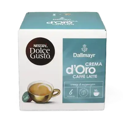NESCAFÉ Dolce Gusto Dallmayr Crema d’Oro Caffè Latte – Intensity 6 – 16 Capsules
