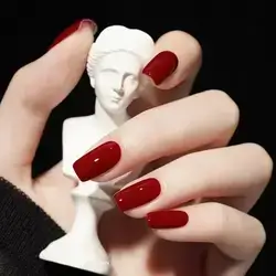 24 Medium-sized European Square Press-on False Nails