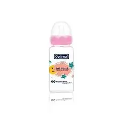 Glass Narrow Neck Feeding Bottle 120ml (+0) - Pink