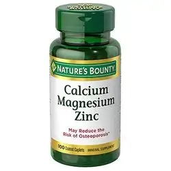 Calcium Magnesium Zinc (May Reduce the Risk of Osteoporosis) 100 Coated Caplets_Nature's Bounty