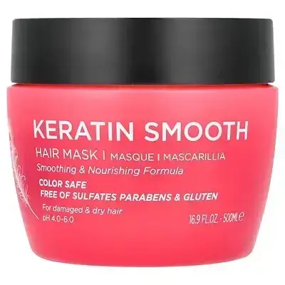 Luseta Beauty, Keratin Smooth, Hair Mask, 16.9 fl oz 500 mlقناع شعر لوزيتا بيوتي، كيراتين سموث، سائلة (500 مل)