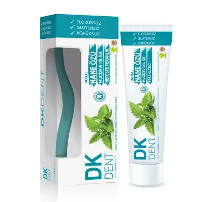 Dkdent Vegan Mint Extract Fluoride-Free Toothpaste 75 Ml With Toothbrush Gift