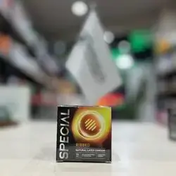 Special ribbed natural latex condom