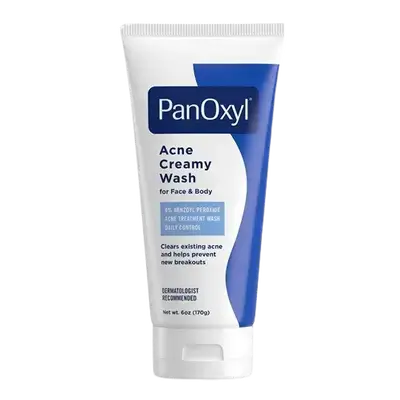 PanOxyl (Benzoyl Peroxide 4%) Acne Creamy Wash For Face And Body 170g _ Crown Laboratories