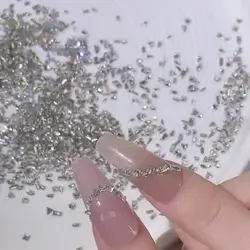 (200Pcs Mixed Pack) Beveled Flat Bottom Transparent White Tiny Small Size 5A Cubic Zirconia Assorted Sparkling Nail Art Rhinestone