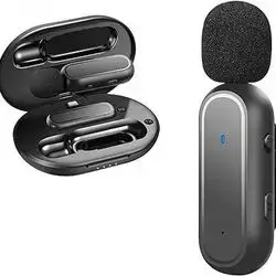 Wireless Lavalier Microphone for iPhone Android iPad - Upgraded 2 in 1 Plug to Play Mini Lav Mic with 20H Long Working Time - Professional for Video Recording, YouTube, Vlogging, Tiktok