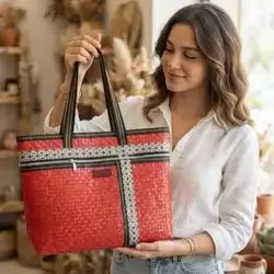 MEXICEN WOVEN PLASTIC TOTE BAG
