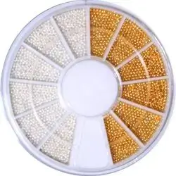 3D Nail Art Steel Mini Ball Beads 0.9 mm with Wheel Silver & Gold Creative and Exquisite 