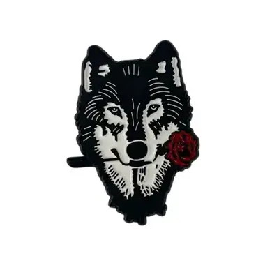 wolf flower sticker