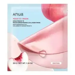 Anua Peach 70+ Niacin Brightening Collagen Mask - 38g//قناع أنوا بيتش 70+ نياسين لتفتيح البشرة بالكولاجين - 38 جم